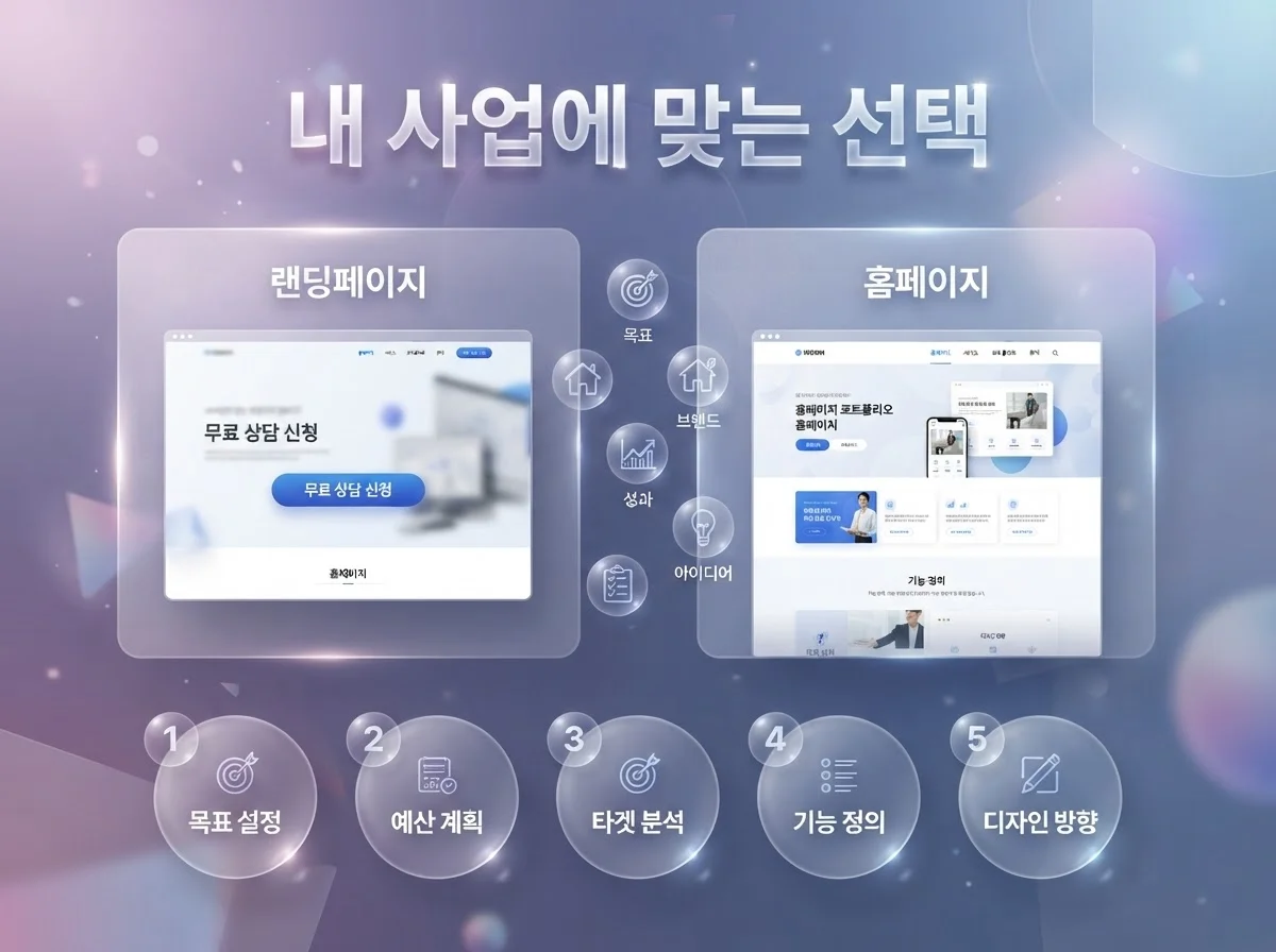 랜딩페이지와 홈페이지 차이: 내 사업에 맞는 선택 5가지
