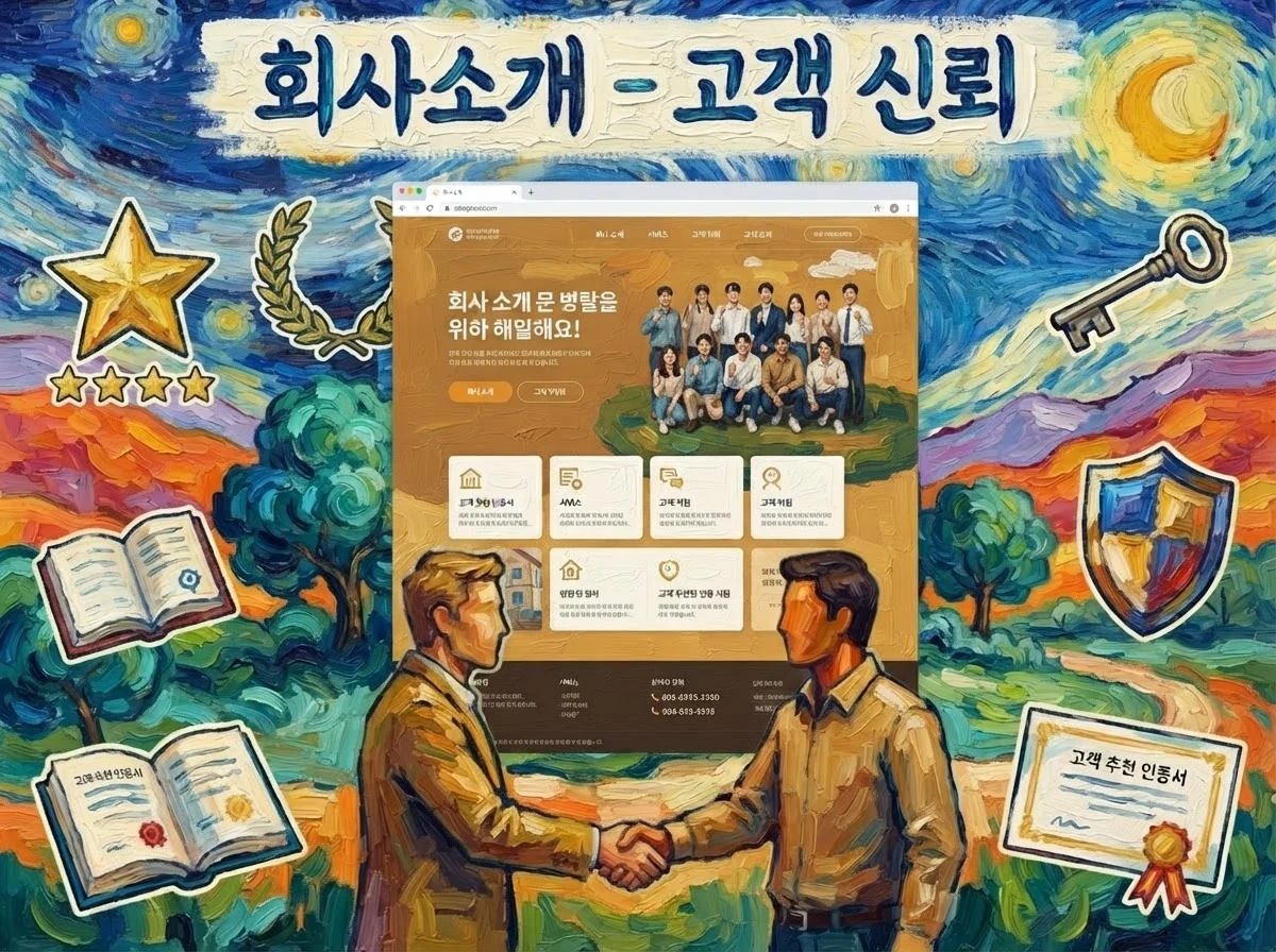 홈페이지 회사소개 페이지, 고객 신뢰를 만드는 구성 방법